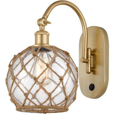 Farmhouse Rope 1 Light Adjustable Swing Arm Wall Sconce by Innovations - 518-1W-G12-8R