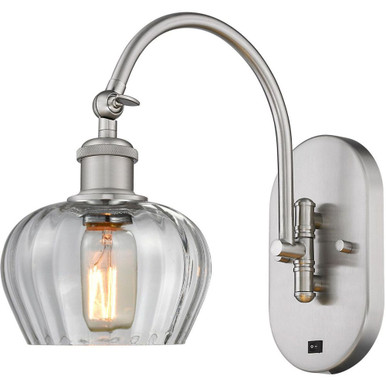 Fenton 1 Light Adjustable Swing Arm Wall Sconce 11X6.5 Inch by Innovations - 518-1W-SN-G92