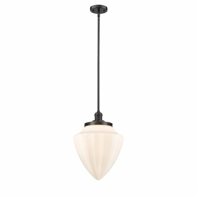 Bullet 1 Light Stem Hung Mini Pendant 16 and 12 Inch Wide by Innovations - 201S-OB-G661-12