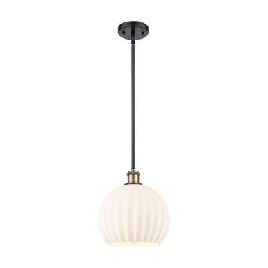 White Venetian 1 Light Mini Pendant 11.75 and 10 Inch Wide by Innovations - 516-1S-BAB-G1217-10WV