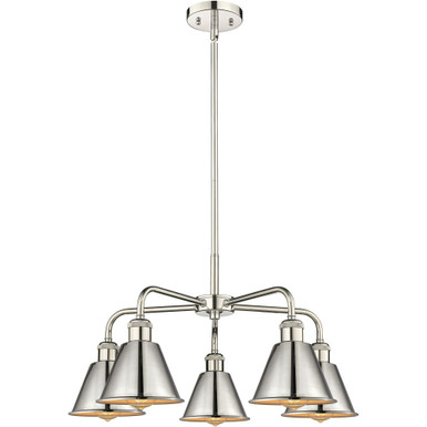 Ballston 5 Light Chandelier 13 Inch Tall and 24.5 Inch Wide by Innovations - 516-5CR-PN-M8-PN