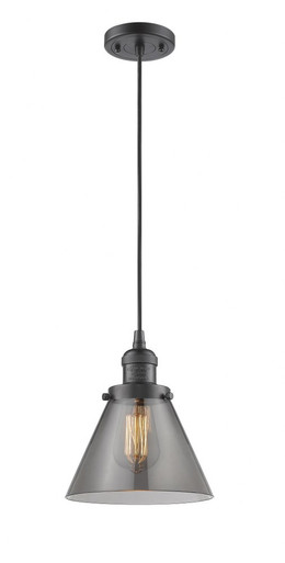 Cone 1 Light Cord Hung Mini Pendant 9.13 and 7.75 Inch Wide by Innovations - 201C-OB-G43
