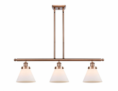 Cone 3 Light Stem Hung Island 11 Inch Tall and 36 Inch Wide by Innovations - 916-3I-AC-G41