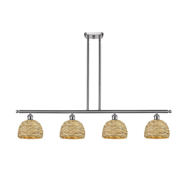 Woven Rattan 4 Light Island 9.25 Inch Tall and 48 Inch Wide by Innovations - 516-4I-RBD-8