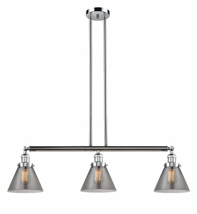 Cone 3 Light Stem Adjustable Island 10 and 40.25 Inch Wide by Innovations - 213-PC-G43
