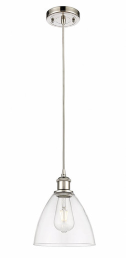 Bristol 1 Light Glass Cord hung Mini Pendant 9.5X7.5 Inch by Innovations - 516-1P-PN-GBD-754