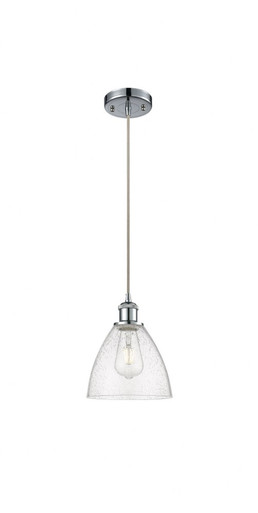 Bristol 1 Light Glass Cord hung Mini Pendant 9.5X7.5 Inch by Innovations - 516-1P-PC-GBD-754