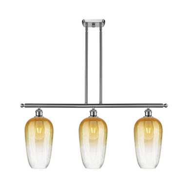 Brookhaven Flute 3 Light Stem Hung Island 15.5X36 Inch Wide by Innovations - 516-3I-SN-G484-7AM