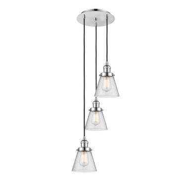 Cone 3 Light Cord Hung Multi Pendant 27.75 X 12.75 Inch Wide by Innovations - 113F-3P-G6