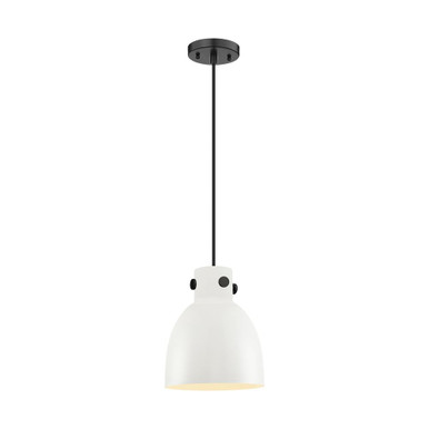 Newton Bell 1 Light Cord Hung Pendant 11.38 and 8 Inch Wide by Innovations - 410-1PS-BK-M412-8W