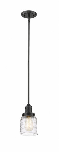 Bell 1 Light Stem Hung Mini Pendant 10 Inch and 5 Inch Wide by Innovations - 201S-OB-G513