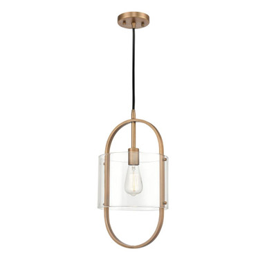 Pelham 100W 1 LED Cord Hung Mini Pendant 19.5X9.5 Inch Wide by Innovations - 371-1P-BB-CL-LED