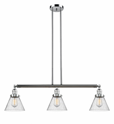 Cone 3 Light Stem Adjustable Island 10 and 40.25 Inch Wide by Innovations - 213-PC-G44