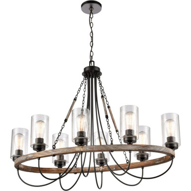 Paladin 60W 8 LED Chain Glass Chandelier 29.75X39.38 Inch by Innovations - 442-8CR-BK-G4424-LED