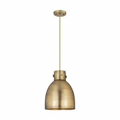 Newton Bell 1 Light Metal Shade Small Pendant 12.5 Inch Tall by Innovations - 410-1PM-BB-M412-10BB