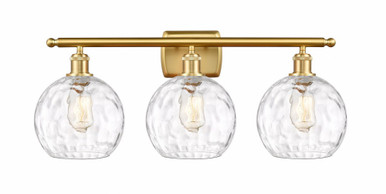 Athens Water Glass 3 Light Globe Vanity Light 26 Inch Wide by Innovations - 516-3W-SG-G1215-8