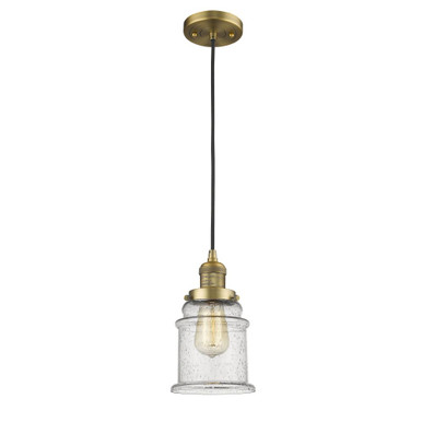 Canton 1 Light Cord Hung Mini Pendant 10.25 and 6 Inch Wide by Innovations - 201C-BB-G184