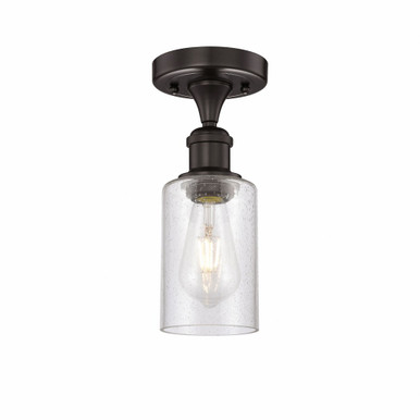 Clymer 1 Light Semi Flush Mount 10.88 and 3.88 Inch Wide by Innovations - 616-1F-OB-G804