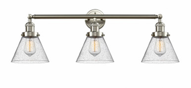 Cone 3 Light Bath Vanity 11 Inch Tall and 32 Inch Wide by Innovations - 205-SN-G44