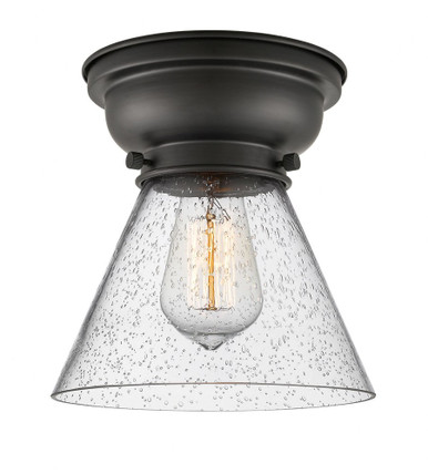 Cone 1 Light Flush Mount 8.25 Inch Tall and 7.75 Inch Wide by Innovations - 623-1F-BK-G44