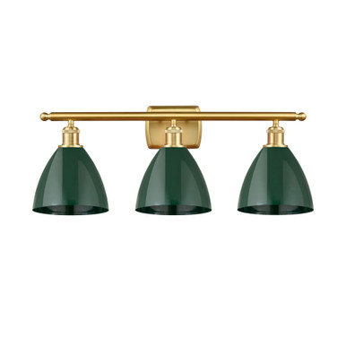 Plymouth 3 Light Bath Vanity 10.5 Inch Tall X 27.5 Inch Wide by Innovations - 516-3W-SG-MBD-75-GR