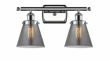Cone 2 Light Bath Vanity 11 Inch Tall and 16 Inch Wide by Innovations - 916-2W-PC-G63