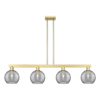 Athens Deco Swirl 4 Light Stem Hung Island 10.75 X 50.75 by Innovations - 716-4I-SG-G1213-8SM