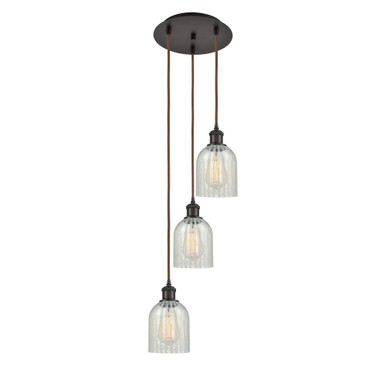 Caledonia 3 Light Cord Hung Multi Pendant 27.75X11.5 Inch by Innovations - 113B-3P-OB-G2511