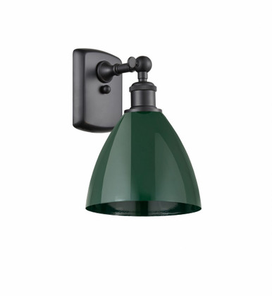Plymouth 1 Light Wall Sconce 10.5 Inch Tall X 7.5 Inch Wide by Innovations - 516-1W-BK-MBD-75-GR