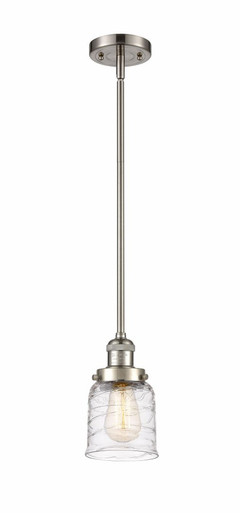Bell 1 Light Stem Hung Mini Pendant 10 Inch and 5 Inch Wide by Innovations - 201S-SN-G513