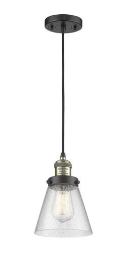 Cone 1 Light Cord Hung Mini Pendant 9.13 and 7.75 Inch Wide by Innovations - 201C-BAB-G44