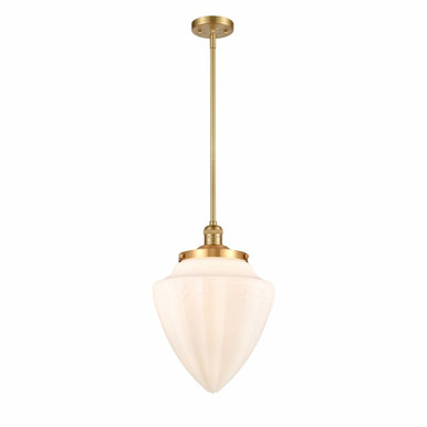 Bullet 1 Light Stem Hung Mini Pendant 16 and 12 Inch Wide by Innovations - 201S-SG-G661-12