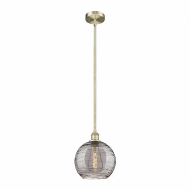 Athens Deco Swirl 1 Light Stem Mini Pendant 11.13 X 10 by Innovations - 616-1S-AB-G1213-10SM