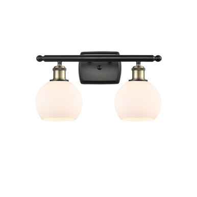 Athens 100W 2 LED Bath Vanity 8.88 Inch and 15.88 Inch Wide by Innovations - 516-2W-G12-6-LED