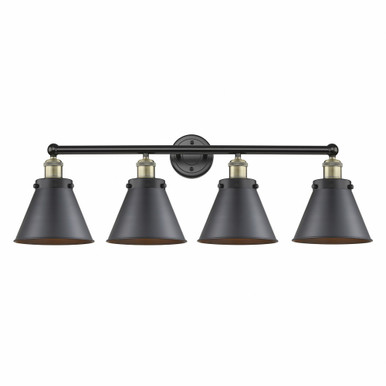Appalachian 4 Light Vanity Light 35 Inch Wide by Innovations - 616-4W-BAB-M13-BK