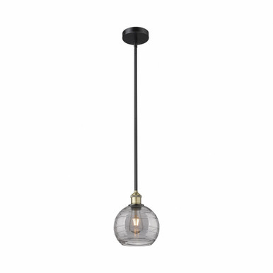 Athens Deco Swirl 1 Light Stem Mini Pendant 9.38 X 8 by Innovations - 616-1S-BAB-G1213-8SM