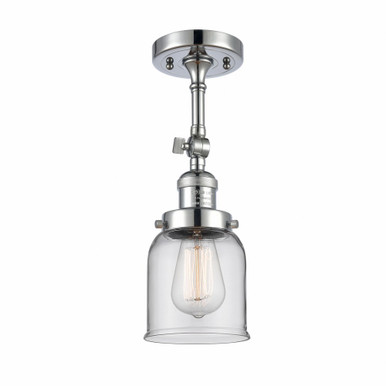 Bell 1 Light Adjustable Semi Flush Mount 14.5 X 5 Inch Wide by Innovations - 201F-PC-G52
