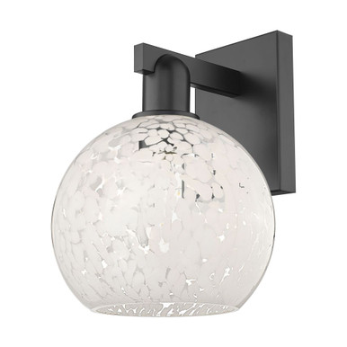 White Mouchette 1 Light Wall Sconce 11.75 and 8 Inch Wide by Innovations - 716-1W-BK-G1216-8WM