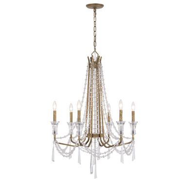 Barcelona 6 Light Chandelier 40.5 Inch Tall and 27 Inch Wide by Varaluz - 270C06BK