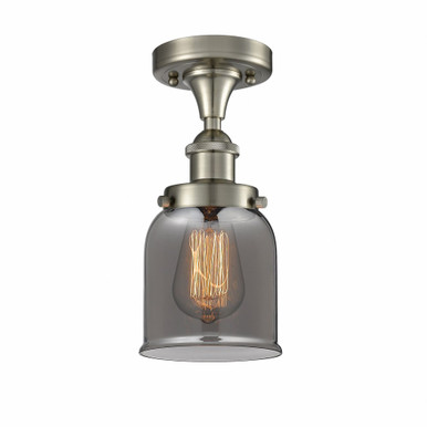 Bell 1 Light Semi Flush Mount 11 Inch Tall and 5 Inch Wide by Innovations - 916-1C-SN-G53