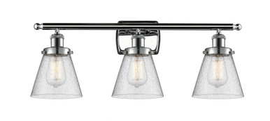 Cone 3 Light Bath Vanity 11 Inch Tall and 26 Inch Wide by Innovations - 916-3W-PC-G64