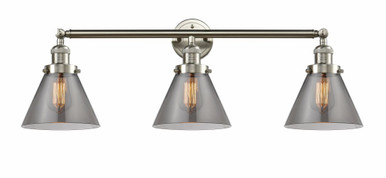 Cone 3 Light Bath Vanity 11 Inch Tall and 32 Inch Wide by Innovations - 205-SN-G43