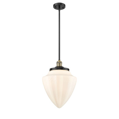 Bullet 100W 1 LED Stem Hung Mini Pendant 16 and 12 Inch Wide by Innovations - 201S-BAB-G661-12-LED