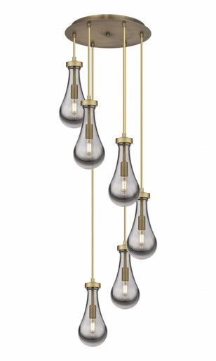 Owego 6 Light 5" Multi Pendant 85.5 Inch X 15.63 Inch Wide by Innovations - 116-451-1P-BB-G451-5SM
