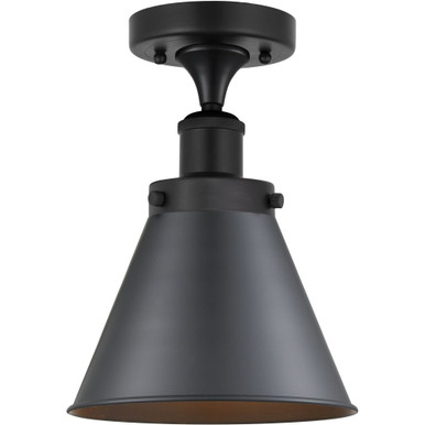 Appalachian 1 Light Semi Flush Mount 11.13 X 8 Inch Wide by Innovations - 616-1F-BK-M13-BK