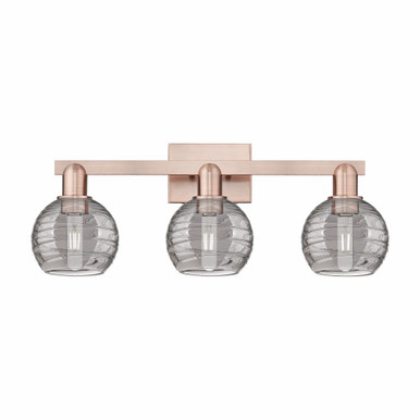 Athens Deco Swirl 3 Light Bath Vanity 9.88 X 24.88 Inch Wide by Innovations - 716-3W-AC-G1213-6SM