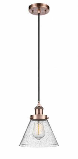 Cone 1 Light Cord Hung Mini Pendant 10 Inch and 8 Inch Wide by Innovations - 916-1P-AC-G44