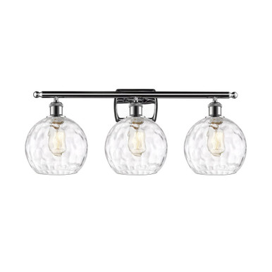 Athens Water Glass 3 Light Globe Vanity Light 26 Inch Wide by Innovations - 516-3W-PC-G1215-8