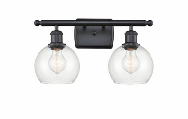 Athens 2 Light Bath Vanity 8.88 Inch Tall X 15.88 Inch Wide by Innovations - 516-2W-BK-G122-6