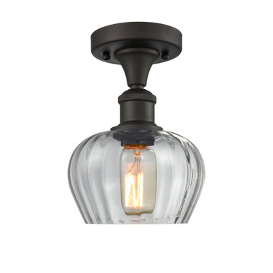 Fenton 100W 1 LED Semi Flush Mount 8.75 and 6.5 Inch Wide by Innovations - 516-1C-OB-G92-LED